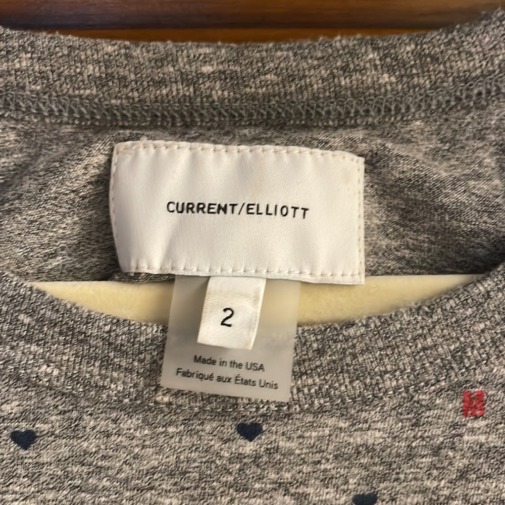 Current/ Elliott Grey Cotton Perfect Muscle Tee Heart Print Dress worn once - Picture 3 of 8